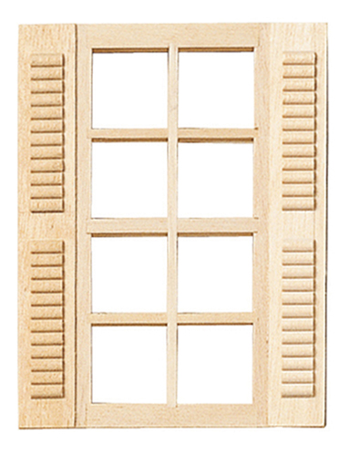 Dollhouse Miniature Standard 8-Light Window W/Shutter